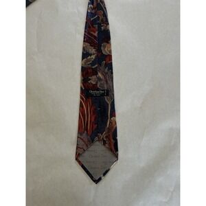Christian Dior 100%‎ Silk Tie Made In USA Blue Multicolor Design Mens Necktie